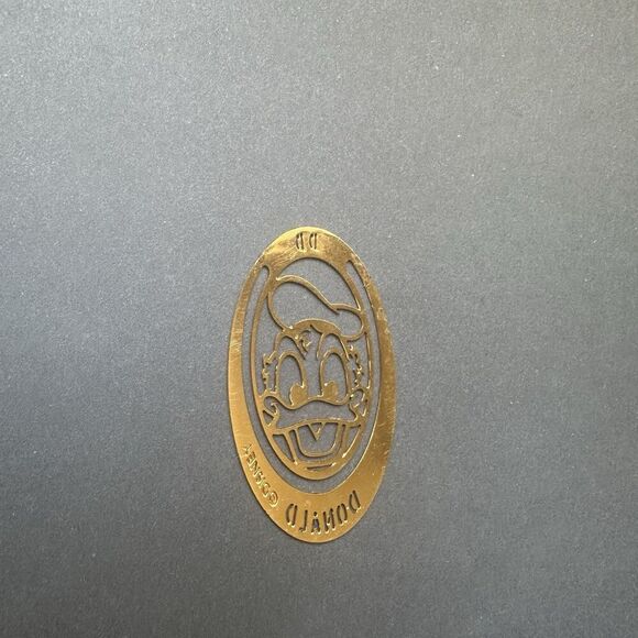 Vintage Disney Donald Duck Bookmark Flat Metal Cut-Out Silhouette Rare 1.75” - Picture 2 of 5